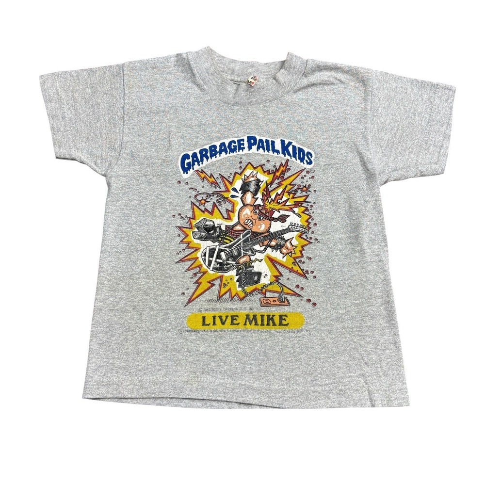 Vintage 80s Garbage Pail Kids T-Shirt Youth Size 6-8 Live Mike Graphic Print